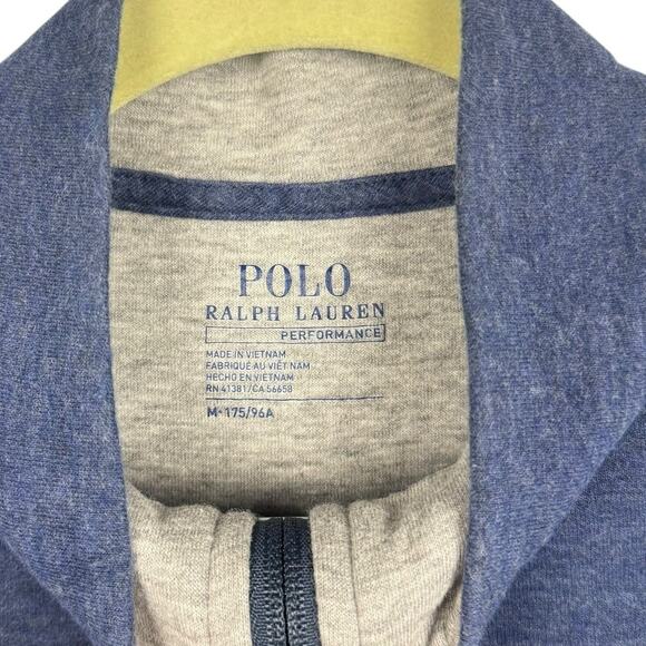 Polo Ralph Lauren Active Blue Cotton Blend 1/4 Zip High Neck Sweatshirt Medium - Picture 6 of 11